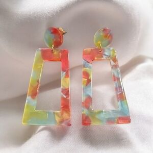 Colorful Acrylic Drop Dangle Earrings